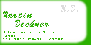 martin deckner business card